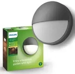 Gartenlampe LED Wandleuchte CAPRICORN 6W 2700K IP44 Rund Anthrazit PHILIPS
