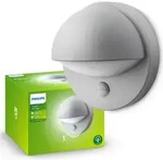 PHILIPS Garten-Wandleuchte JUNE E27 IP44 mit Bewegungssensor Rund Grau