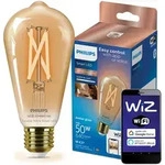 LED-Gl&uuml;hbirne E27 ST64 7W = 50W Gl&uuml;hfaden Amber SMART WiFi Philips WiZ