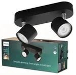 LED STAR Deckenleuchte 2x 4.5W 2700K Dimmbarer Reflektor Leuchte Beweglich Schwarz