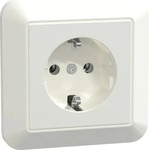 Merten MEG2300-1019, SCHUKO-Steckdose pws/gl volle Abdeckplatte MEG2300-1019
