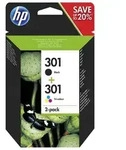 HP 301 schwarz + CMY