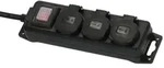 Std-Verteiler 3fach 2m H07RN-F3G1.5 schwarz, mit Schalter, IP44