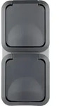 AquaStorm Steckdose 2-fach Senkrecht AP grau