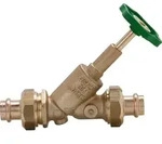 Freistromventil mit Pressverschraubung V-Kontur DN 25/28mm steigende Spindel
