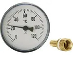 Bimetall-Zeigerthermometer 0-120 &deg;C d = 100mm mit F&uuml;hler 100 mm