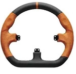 Asetek SimSports geschlossener D orangefarbener Lederrand