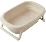Faltbare Babybadewanne mit Ablaufstopfen - Beige