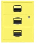 Rollcontainer Note&trade; | 3 Schubladen, Tiefe 565 mm, Griffleiste - 641 zinkgelb