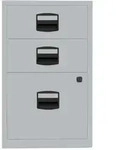 Beistellschrank PFA | 2 Universalschubladen, 1 HR-Schublade - 355 silber