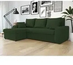 Ecksofa Dalmir Cord mit Schlaffunktion und zwei Bettk&auml;sten
