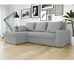 Ecksofa Dalmir Cord mit Schlaffunktion und zwei Bettk&auml;sten