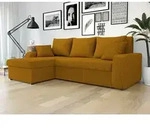 Ecksofa Dalmir Cord mit Schlaffunktion und zwei Bettk&auml;sten