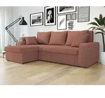 Ecksofa Dalmir Cord mit Schlaffunktion und zwei Bettk&auml;sten