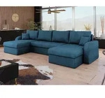 Ecksofa Dalmir U Cord mit Schlaffunktion und drei Bettkasten