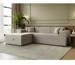 Ecksofa Sokoz L Boucle mit Bettkasten und Schlaffunktion