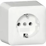Gira SCHUKO-Steckd.+Montagepl. AP Reinwei&szlig; 444013