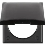 Hager/Berk Rahmen 1fach sw/gl mit Klappdeckel 918282510