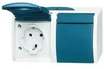 Busch-Jaeger Schuko-Steckdose 2f.gr/bgn waagerecht 20/2 EW-53