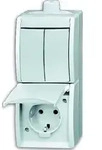 Busch-Jaeger Kombination SCHUKO Steckdose, mit Wipp. 2601/5/20EW-54-503