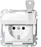 Merten SCHUKO-Steckdose pws/gl Klappdeckel MEG2315-0319