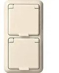 ELSO UP-Steckdose 2-fach IP44 reinwei&szlig; 225414