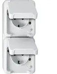 Merten SCHUKO-Doppel-Steckdose polarwei&szlig;, mit BRS MEG2328-8019