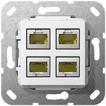 Gira Modular Jack RJ45 Cat6A rws 4fach LSA Plus 569903