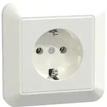 Merten SCHUKO-Steckdose pws/gl volle Abdeckplatte MEG2301-1019