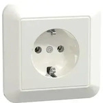 Merten SCHUKO-Steckdose pws/gl volle Abdeckplatte MEG2300-1019
