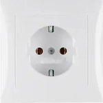 Hager/Berk SCHUKO-Steckdose pws/gl m.Abdeckplatte 47428989