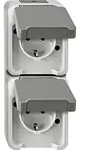 Merten SCHUKO-Doppel-Steckdose lichtgrau MEG2329-8029
