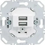 Hager/Berk USB Ladesteckdose 230V 2fach 3A polarwei&szlig; 260209