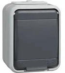 ELSO Steckdose 1-f. AP44 licht-/basaltgrau 445009