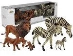 Afrika Wildtiere L&ouml;we Zebra Familie Figurenset