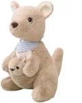 Pl&uuml;sch Maskottchen Kuscheltier K&auml;nguru mit Jungem 23cm