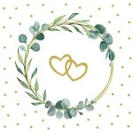 Linclass Serviette Eukalyptus-Herz 40 x 40 cm 1/4 Falz