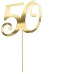 Tortenstecker f&uuml;r 21‐cm‐Torte, gold, Zahl 50