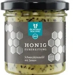 Bio Honigzubereitung mit Schwarzk&uuml;mmel&ouml;l 180 g mit Samen und &Ouml;l | im 180 g...