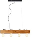 Brilliant Calandra Pendelleuchte 4flg schwarz/holzfarben