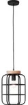 Brilliant Gwen Pendelleuchte 1flg antik holz/schwarz korund