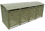 T&J HENRI M&uuml;lltonnenabtrennung 4-fach B 300 x T 90 x H 120 cm, ...
