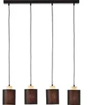 Brilliant Vonnie Pendelleuchte 4flg schwarz/holzfarben