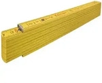 STABILA Zollstock Type 407, 2 m, gelb, metrische Skala, Winkelfunktion, Meterstab aus