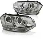 Scheinwerfer passend f&uuml;r VW Polo VI 2G Bj. 2017- Chrom mit dynamischem Blinker