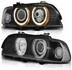 Scheinwerfer Angel Eyes passend f&uuml;r BMW 5er E39 Bj. 95-00 Schwarz