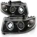 Scheinwerfer Angel Eyes passend f&uuml;r Seat Leon 1M / Toledo 1M Bj. 99-06 Schwarz