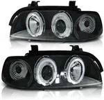 Angel-Eyes-Scheinwerfer passend f&uuml;r BMW 5er E39 (1995&ndash;2000), Schwarz