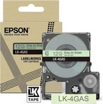 Epson LK-4GAS / C53S672105 Schriftband grau auf gr&uuml;n (12mm x 8m) original,