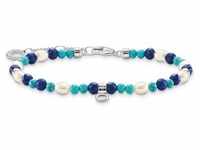 Thomas Sabo A2064-775-7-L19v Armband mit Blauen Steinen und Perlen